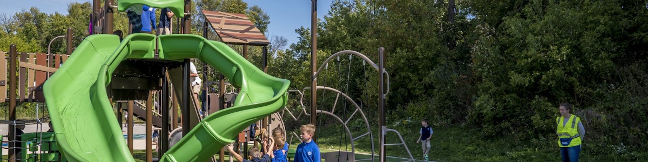 Children on a slide.