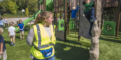 Supervisor observing playground